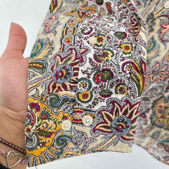 Express Precision Fit Men’s Multicolor Paisley Collared Button Front Shirt Large - Picture 5 of 12
